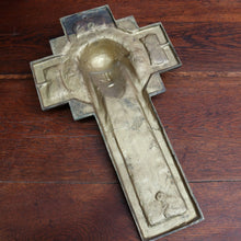 Load image into Gallery viewer, Antique French Art Deco Solid Brass Plaque of Christ by Sylvain Norga. B12797