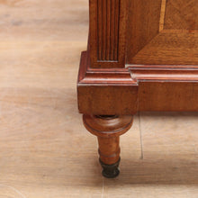 Load image into Gallery viewer, Antique French Walnut Double Bed with Gilt Bronze Mounts and Sunray Pattern. B12165