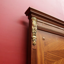 Load image into Gallery viewer, Antique French Walnut Double Bed with Gilt Bronze Mounts and Sunray Pattern. B12165