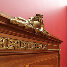 Load image into Gallery viewer, Antique French Walnut Double Bed with Gilt Bronze Mounts and Sunray Pattern. B12165