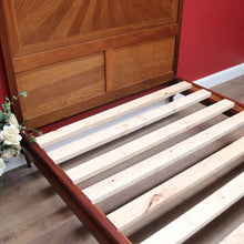 Load image into Gallery viewer, Antique French Walnut Double Bed with Gilt Bronze Mounts and Sunray Pattern. B12165