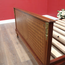 Load image into Gallery viewer, Antique French Walnut Double Bed with Gilt Bronze Mounts and Sunray Pattern. B12165