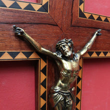 Load image into Gallery viewer, French Rosewood Crucifix with Tunbridgeware Style Inlay and Corpus. B12848