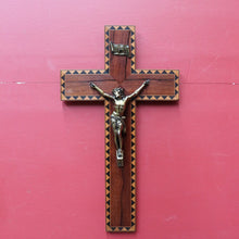 Load image into Gallery viewer, French Rosewood Crucifix with Tunbridgeware Style Inlay and Corpus. B12848