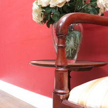 Load image into Gallery viewer, Antique English Mahogany Armchair with Turned Legs and H-Stretcher Base. B12640
