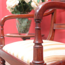 Load image into Gallery viewer, Antique English Mahogany Armchair with Turned Legs and H-Stretcher Base. B12640