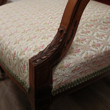 Load image into Gallery viewer, x SOLD Antique French Chair, Padded back and Seat, Floral Fabric, Bedroom, Living or Hall Arm Chair. B12241