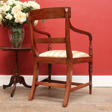 Load image into Gallery viewer, Antique English Mahogany Armchair with Turned Legs and H-Stretcher Base. B12640