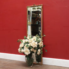 Load image into Gallery viewer, Antique French Gilt Frame Mirror with Floral Detail and Bevelled Edge. B12641