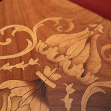 Load image into Gallery viewer, x SOLD A Pair of French Walnut and Marquetry Inlay 4 Drawer Bedside Cabinets or Lamp Tables. B12242