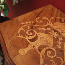 Load image into Gallery viewer, x SOLD A Pair of French Walnut and Marquetry Inlay 4 Drawer Bedside Cabinets or Lamp Tables. B12242