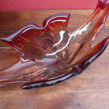 Load image into Gallery viewer, Murano Style Sommerso Art Glass Centrepiece with Amber and Aubergine Tones. B12271