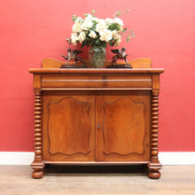 Load image into Gallery viewer, Antique Australian Cedar Chiffonier with Shield Front Doors and Cotton Reel Columns. B12638