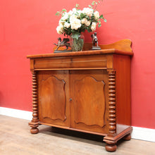 Load image into Gallery viewer, Antique Australian Cedar Chiffonier with Shield Front Doors and Cotton Reel Columns. B12638