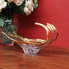 Load image into Gallery viewer, Mid Century French Bayel Crystal Centrepiece Vase in Organic Splash Form with 18 Carat Gold. B12267
