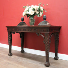 Load image into Gallery viewer, x SOLD Antique French Mahogany Hall Table or Side, Sofa, Entry Table with Fretwork Detail. B12246