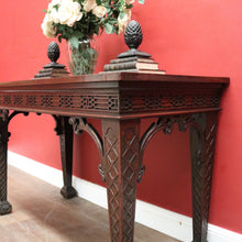 Load image into Gallery viewer, x SOLD Antique French Mahogany Hall Table or Side, Sofa, Entry Table with Fretwork Detail. B12246