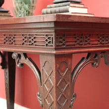 Load image into Gallery viewer, x SOLD Antique French Mahogany Hall Table or Side, Sofa, Entry Table with Fretwork Detail. B12246