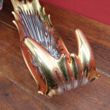 Load image into Gallery viewer, Mid Century French Bayel Crystal Centrepiece Vase in Organic Splash Form with 18 Carat Gold. B12267
