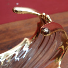 Load image into Gallery viewer, Mid Century French Bayel Crystal Centrepiece Vase in Organic Splash Form with 18 Carat Gold. B12267