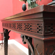 Load image into Gallery viewer, x SOLD Antique French Mahogany Hall Table or Side, Sofa, Entry Table with Fretwork Detail. B12246