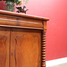 Load image into Gallery viewer, Antique Australian Cedar Chiffonier with Shield Front Doors and Cotton Reel Columns. B12638