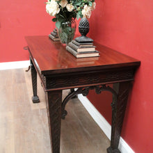 Load image into Gallery viewer, x SOLD Antique French Mahogany Hall Table or Side, Sofa, Entry Table with Fretwork Detail. B12246