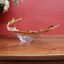 Load image into Gallery viewer, Mid Century French Bayel Crystal Centrepiece Vase in Organic Splash Form with 18 Carat Gold. B12267