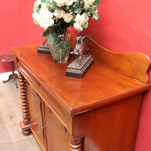 Load image into Gallery viewer, Antique Australian Cedar Chiffonier with Shield Front Doors and Cotton Reel Columns. B12638