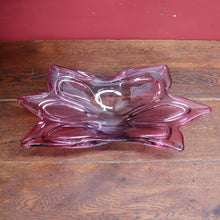 Load image into Gallery viewer, Circa 1960 Italian Mid-Century Art Glass Star or Orchid Bowl in Pink Cranberry Glass. B12272