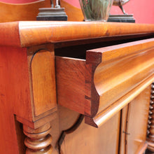 Load image into Gallery viewer, Antique Australian Cedar Chiffonier with Shield Front Doors and Cotton Reel Columns. B12638