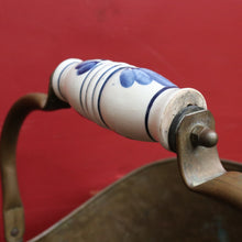 Load image into Gallery viewer, Antique French Brass Coal Scuttle with Delft Porcelain Handle and Lion Paw Feet. B12951