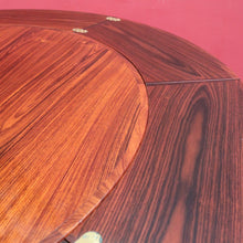 Load image into Gallery viewer, x SOLD Dyrlund Denmark Rosewood Flip-Flap Expandable Dining Table with Four Hidden Leaves – Rare Mid-Century Modern. B12658