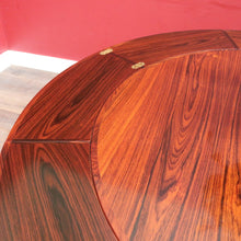 Load image into Gallery viewer, x SOLD Dyrlund Denmark Rosewood Flip-Flap Expandable Dining Table with Four Hidden Leaves – Rare Mid-Century Modern. B12658