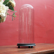 Load image into Gallery viewer, Antique French Napoleon III Glass Cloche or Bell Jar on Black Painted Timber Base. B12314