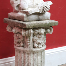 Load image into Gallery viewer, Vintage Garden Ornament Reading Library Child Bust on Greek Style Pedestal. B13045