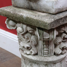 Load image into Gallery viewer, Vintage Garden Ornament Reading Library Child Bust on Greek Style Pedestal. B13045