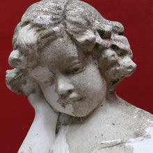 Load image into Gallery viewer, Vintage Garden Ornament Reading Library Child Bust on Greek Style Pedestal. B13045