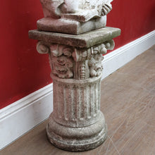 Load image into Gallery viewer, Vintage Garden Ornament Reading Library Child Bust on Greek Style Pedestal. B13045
