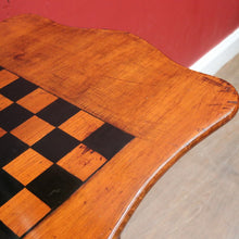 Load image into Gallery viewer, English Pine Chess Table with Hand-Painted Chessboard Top and Turned Legs. B13044