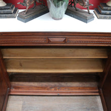 Load image into Gallery viewer, x SOLD Antique French Walnut and Marble Top Hall Cabinet with Carved Doors and Columns. B12619