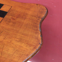Load image into Gallery viewer, English Pine Chess Table with Hand-Painted Chessboard Top and Turned Legs. B13044