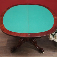Load image into Gallery viewer, Antique English Fold Over Card Table or Pedestal Hall / Lamp Table. B12243
