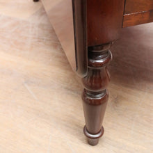 Load image into Gallery viewer, English Mahogany Coffee Table with Drop Sides, Drawer and Turned Legs. B12652