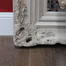 Load image into Gallery viewer, Vintage French Provincial Style Bevelled Wall Mirror in Antique Ivory Finish. B13046