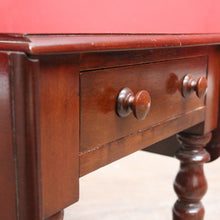 Load image into Gallery viewer, English Mahogany Coffee Table with Drop Sides, Drawer and Turned Legs. B12652