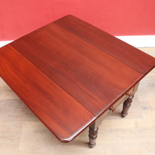 Load image into Gallery viewer, English Mahogany Coffee Table with Drop Sides, Drawer and Turned Legs. B12652