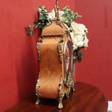 Load image into Gallery viewer, x SOLD French Boulle Clock, with Gilt Brass Detail, Walnut Case with Floral Marquetry, Glass Door. B12102