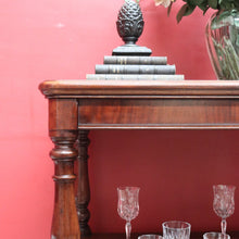 Load image into Gallery viewer, Antique English Mahogany Servery or Dumb Waiter with Turned Legs and Castors. B12651