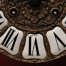 Load image into Gallery viewer, x SOLD French Boulle Clock, with Gilt Brass Detail, Walnut Case with Floral Marquetry, Glass Door. B12102